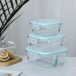 Glass Tupperware Set - 3 Pcs